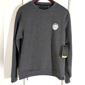 Jachs New York Crewneck Pullover Sweater Small Gray Stretch Sherpa Lined